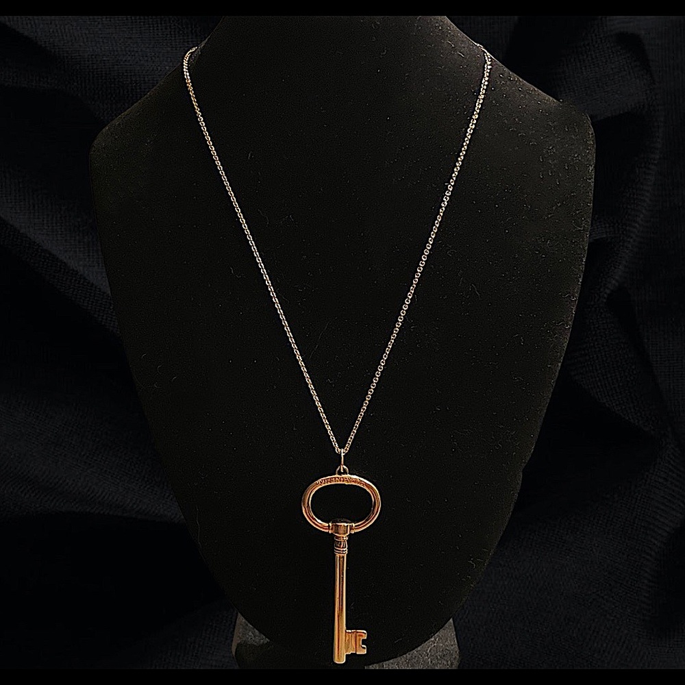 Tiffany & Co. 18k Gold Oval Key Pendant Necklace
